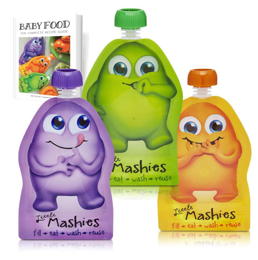 Buy Reusable Baby Food Pouches 10pk Best For Yoghurt & Puree Refillable Pouch by Little Mashies Australia