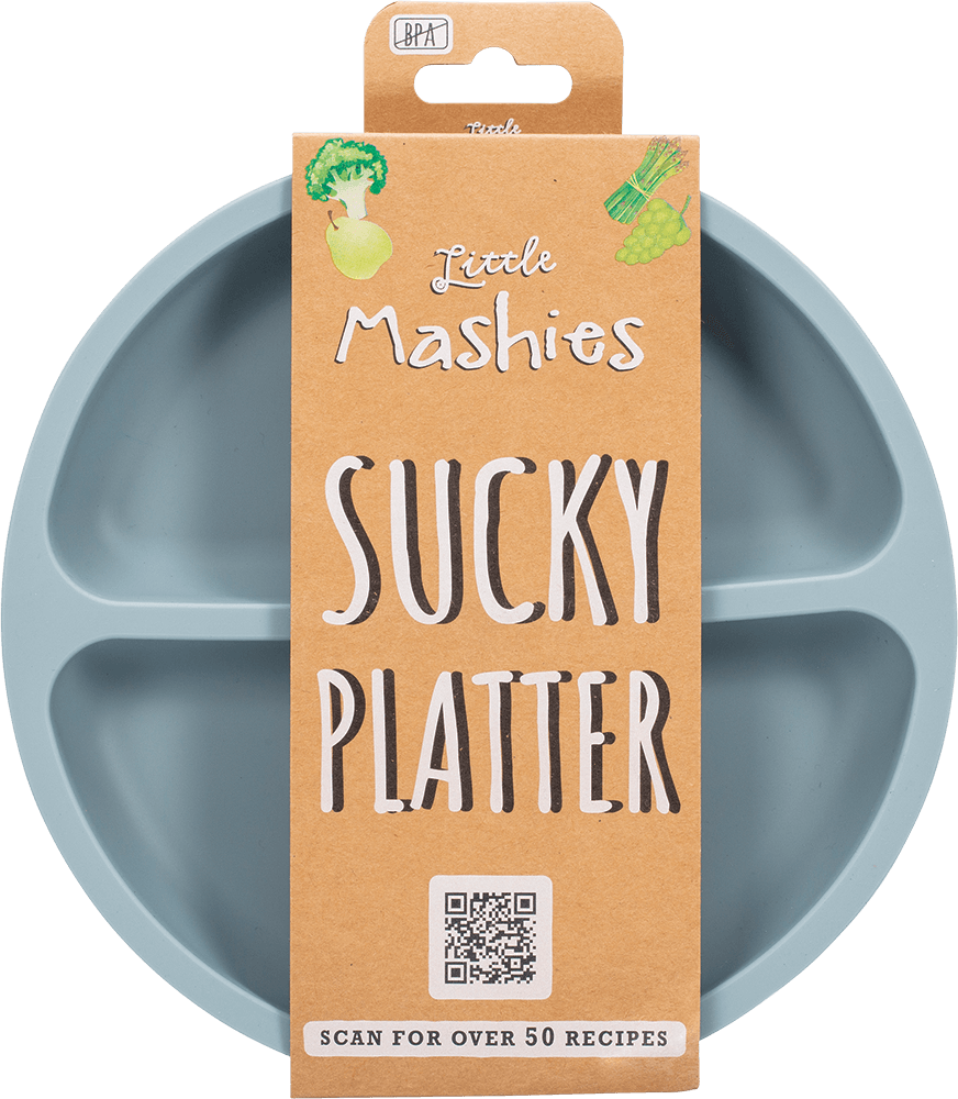 Buy Blue Baby Suction Plate Best Silicone Base BPA Free Feeding Set For Toddler by Little Mashies Australia Reusable Food Pouches
