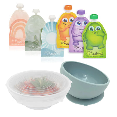Buy Little Mashies Reusable Baby Pouch Dinner Pack Olive by Little Mashies Australia
