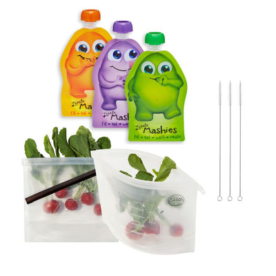 Buy Little Mashies Reusable Baby Pouch Snack Set by Little Mashies Australia