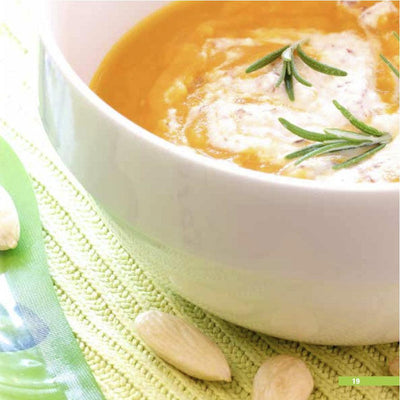 Gingered Carrot Soup with Rosemary and Almond Cream